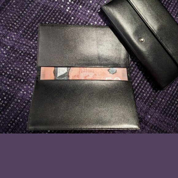 2-Piece Montblanc Unisex Long Wallet/Clutch: 4 Bill Slots, 6CC, Coin Case - Picture 13 of 16